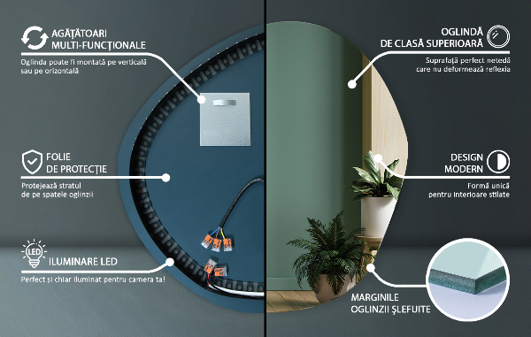 Szabálytalan tükör 97x96 cm