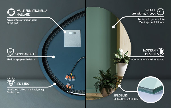 Szabálytalan tükör 97x96 cm
