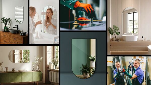 Félig ovális tükör 45x80 cm