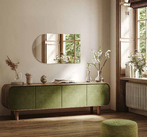 Fél-ovális tükör 50x90 cm