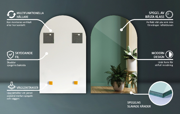 Félig ovális tükör 60x100 cm