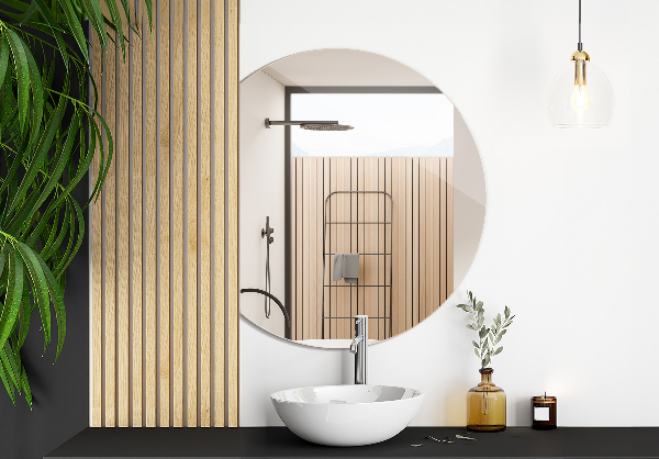 Szokatlan forma tükör keret nélkül 63x70 cm