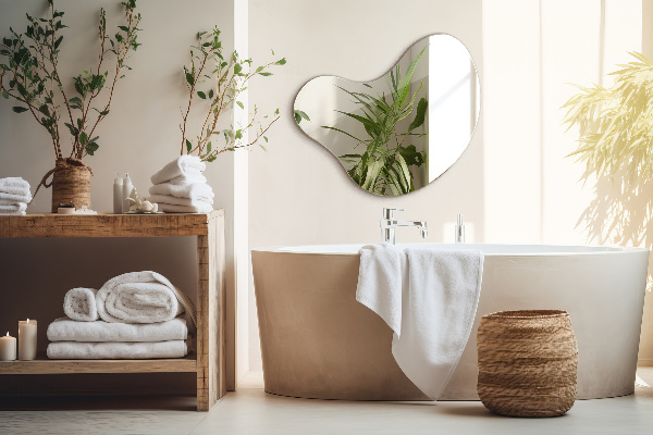 Tükör egyedi alakú keret nélküli 77x77 cm