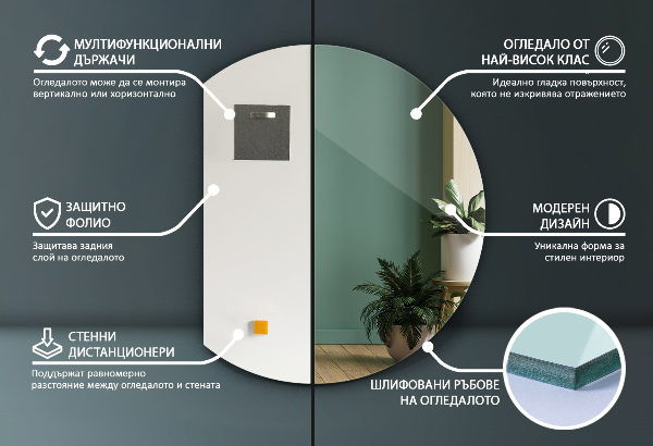 Egyedi alakú tükö keret nélkül 84x100 cm