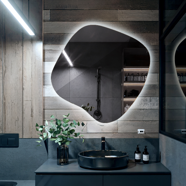 Szabálytalan led tükör 59x58 cm