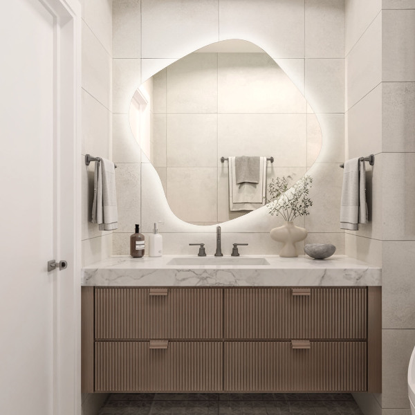 Szabálytalan led tükör 59x58 cm