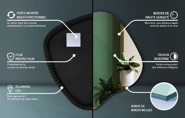 Szabálytalan led tükör 59x58 cm