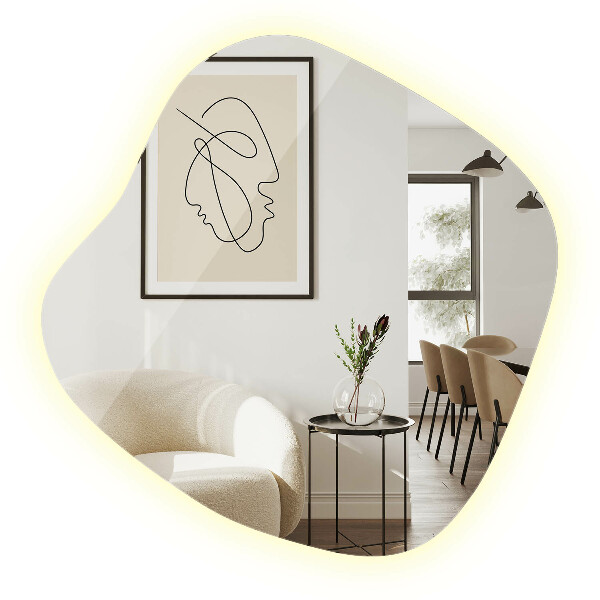 Szabálytalan led tükör 77x77 cm