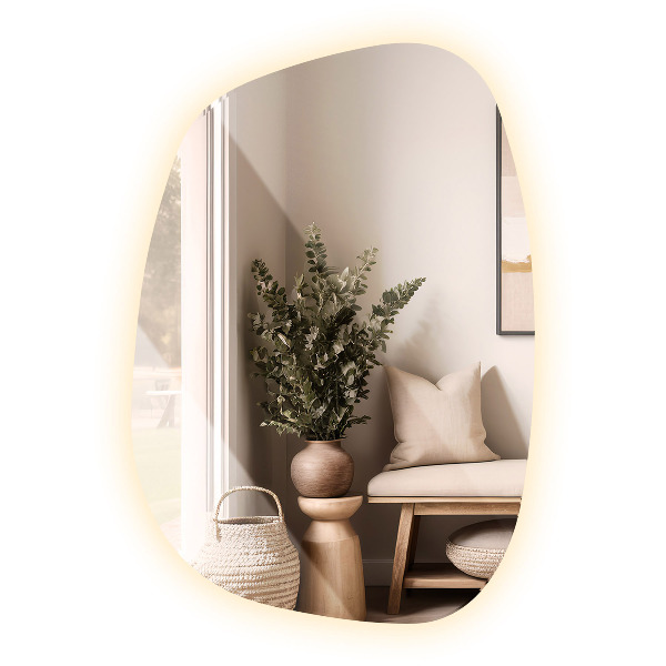 Szabálytalan led tükör 55x38 cm