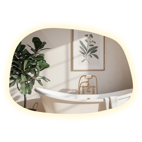 Organikus tükör led világítással 79x57 cm