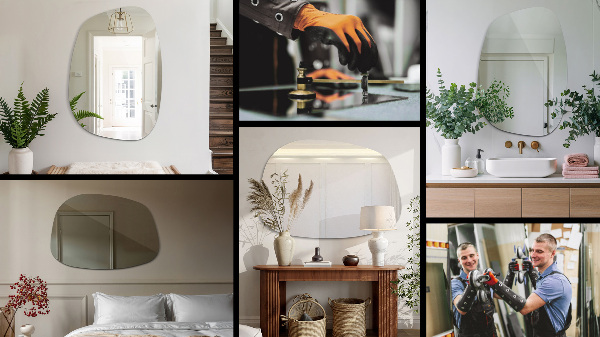 Szabálytalan folt alakú tükör 79x57 cm