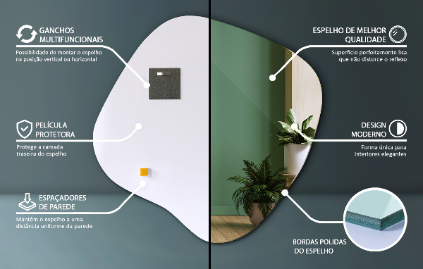 Szabálytalan tükör folt eredeti 58x59 cm