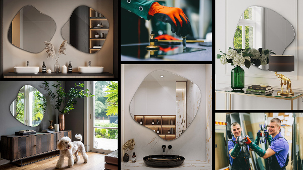 Szabálytalan tükör folt eredeti 68x67 cm