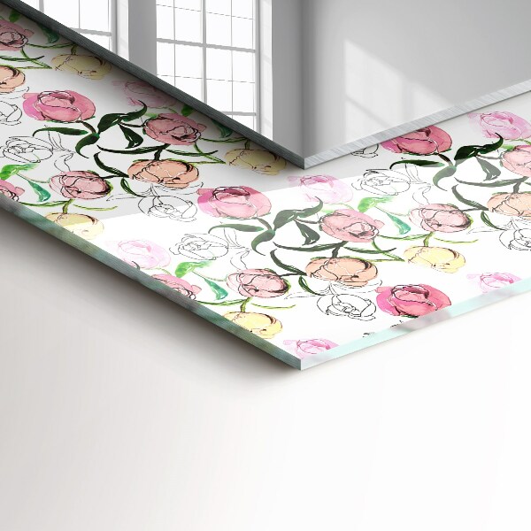 Tükör fali dísz Virágmotívumok