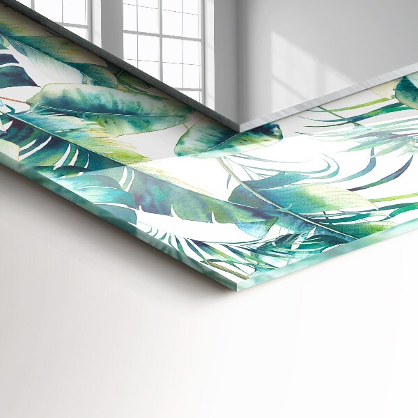 Tükör fali dísz Zöld trópusi levelek