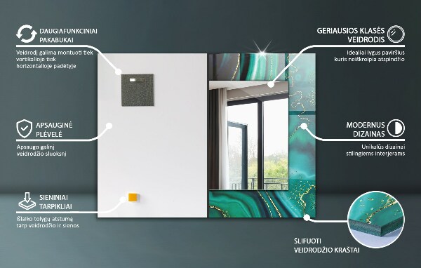 Design tükör Virágminta szöveten