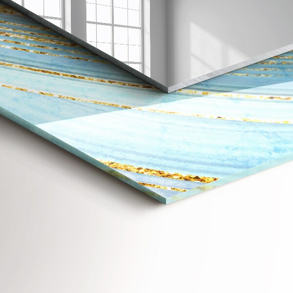 Tükör nyomtatott kerettel Kék absztrakt hullámok