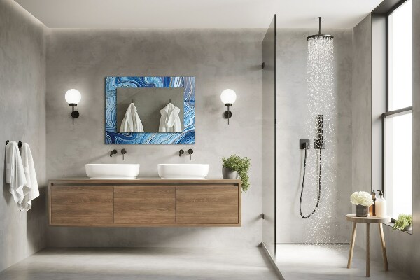 Dekor tükör Kék absztrakt minta