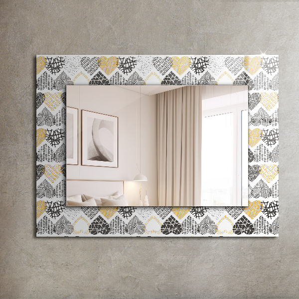 Tükör fali dísz Színes szívek