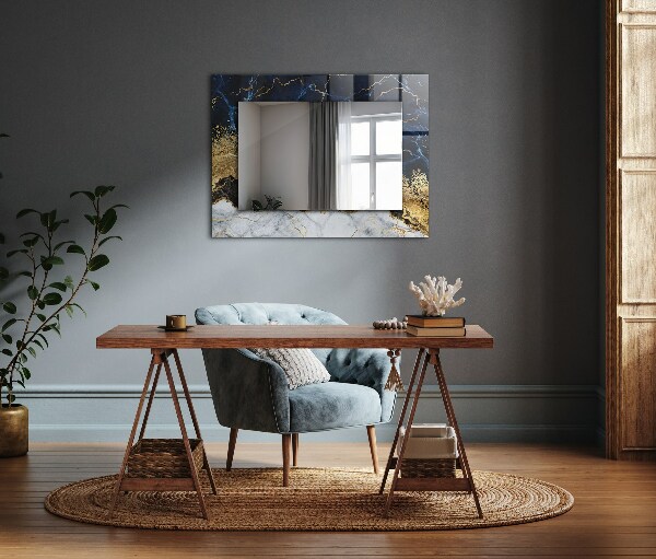 Tükör keret nyomtatással Absztrakt márvány