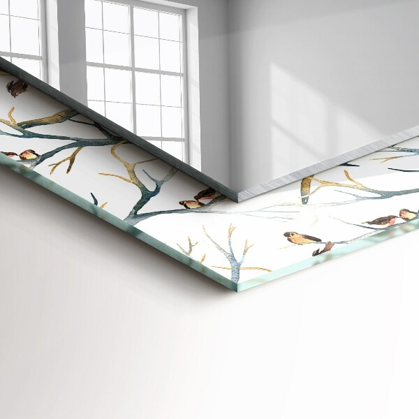 Tükör keret nyomtatással Madarak az ágakon