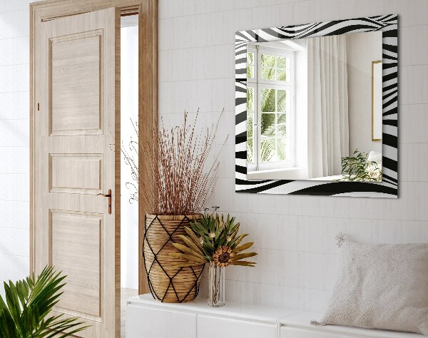 Tükör díszítéssel Fekete-fehér hullámok