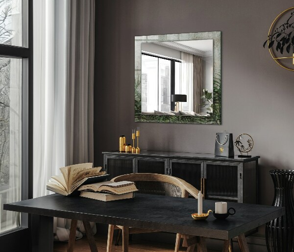 Dekor tükör Zöld páfránylevelek