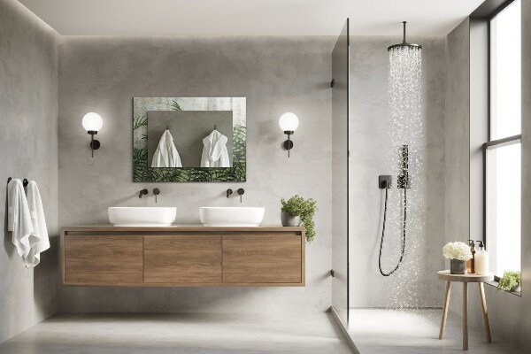 Dekor tükör Zöld páfránylevelek