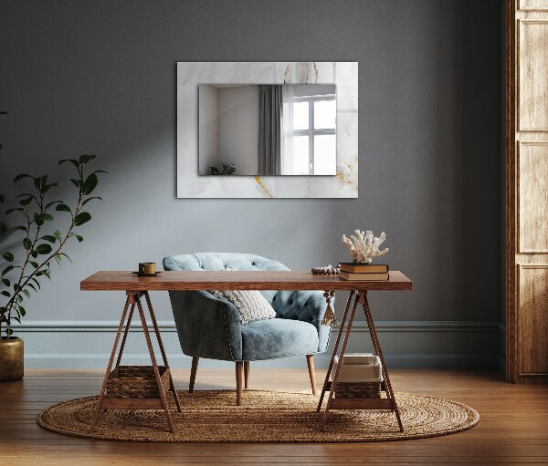 Tükör nyomtatott kerettel Fehér márvány motívumok