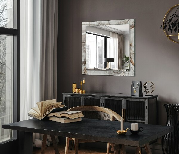 Tükör nyomtatott kerettel Absztrakt márvány motívumok