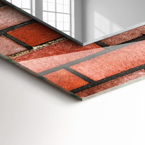 Design fali tükör Vörös téglafal