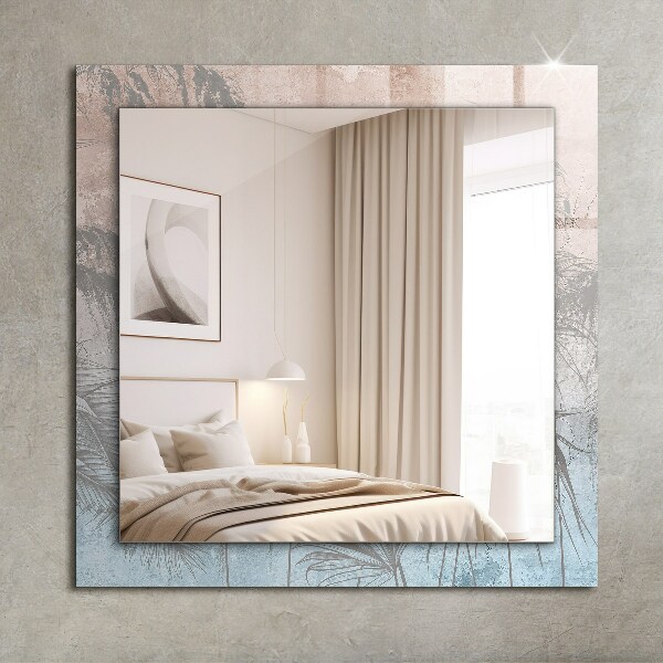 Tükör keret nyomtatással Pasztellszínű növények