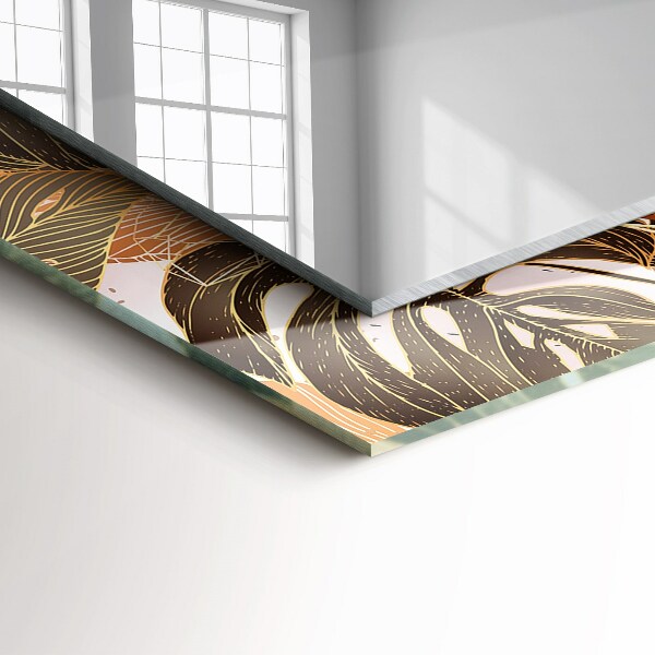 Tükör nyomtatott kerettel Trópusi motívumokkal díszített levelek