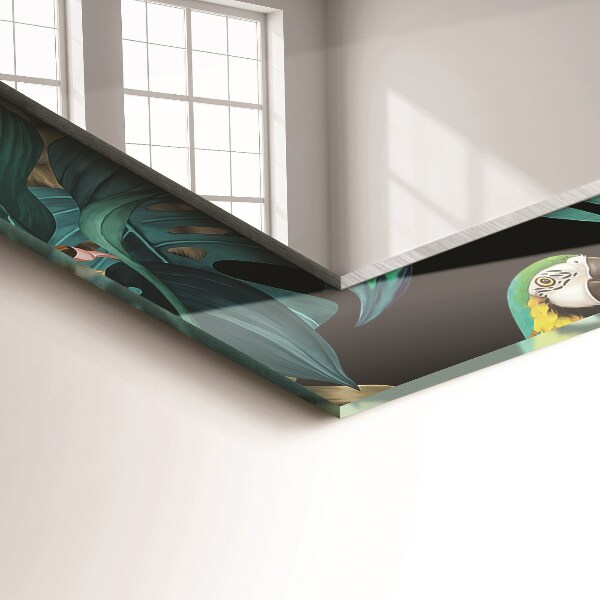 Tükör fali dísz Papagájok tigrissel a dzsungelben