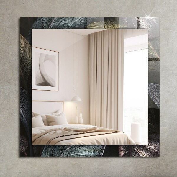 Tükör keret nyomtatással Színes növényi levelek