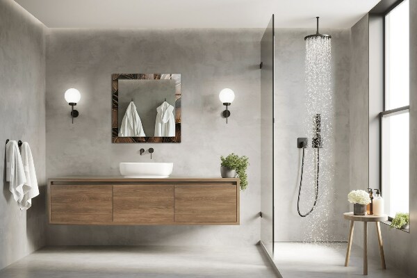 Tükör nyomtatott kerettel Trópusi levelek