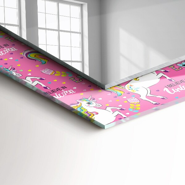 Design tükör Egyszarvúak Szivárványos szívek