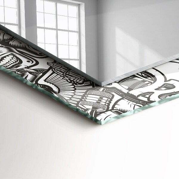 Design fali tükör Fekete-fehér minták