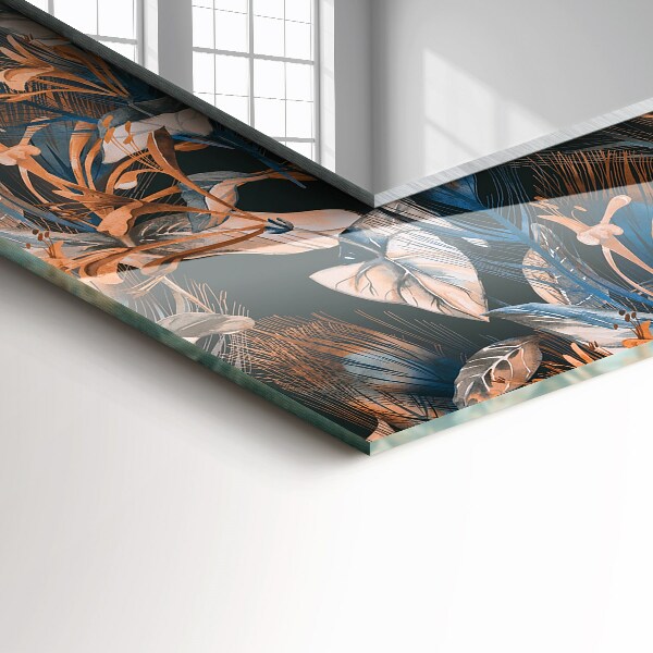 Díszes tükör Virágok és levelek