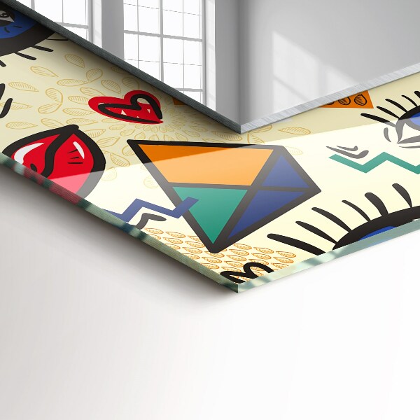 Tükör nyomtatott kerettel Szem- és szájformák