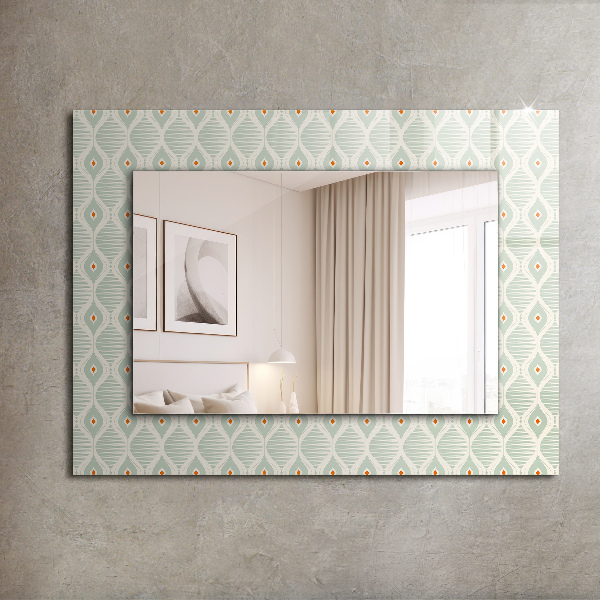 Design tükör Zöld geometriai minta