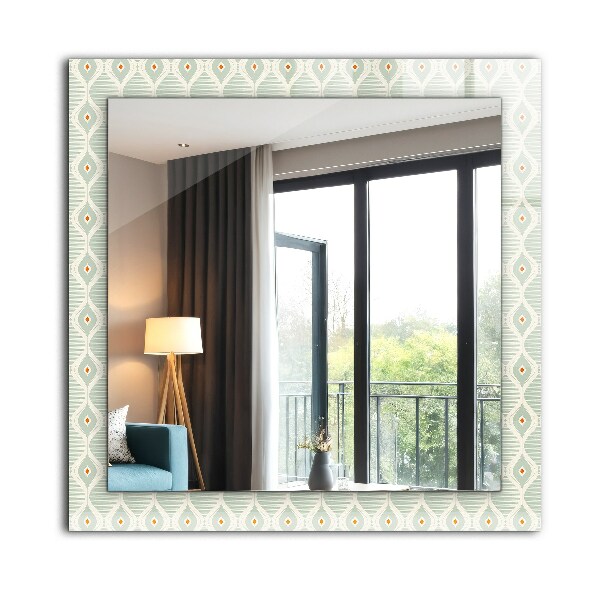 Design tükör Zöld geometriai minta
