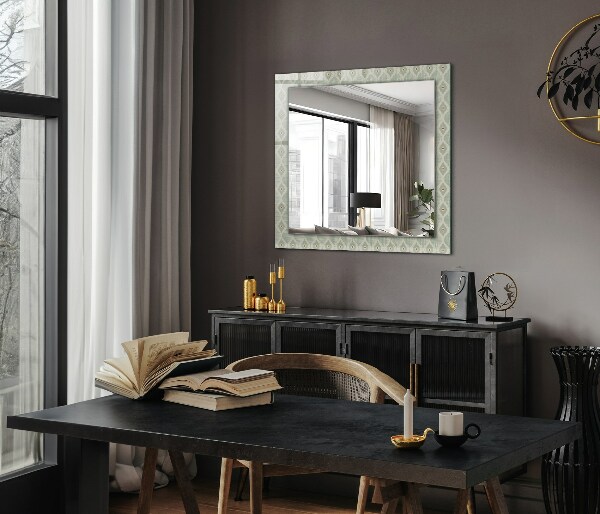 Design tükör Zöld geometriai minta