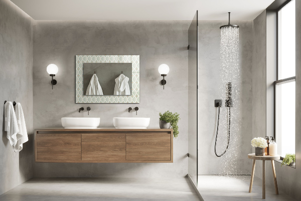 Design tükör Zöld geometriai minta