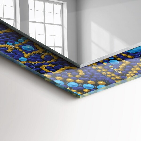 Dekor tükör Mandala kék pontokkal