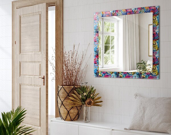 Tükör keret nyomtatással Színes absztrakt motívum