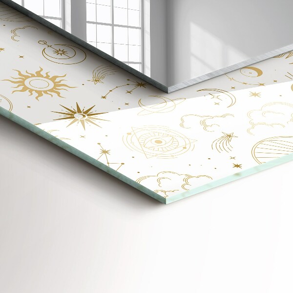 Díszes tükör Nap Hold csillagok