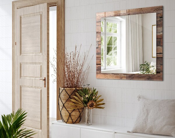 Tükör fali dísz Fával burkolt fal