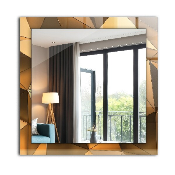 Design fali tükör Aranyszínű geometriai motívumok