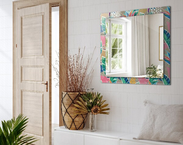 Tükör fali dísz Virágok és levelek